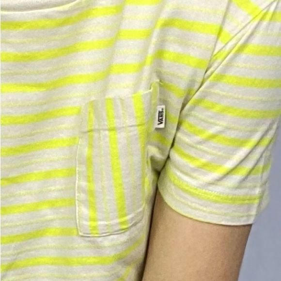 Vans Womens Mini Check Top Lemon Tonic semi cropped t-shirt xs - Picture 8 of 14